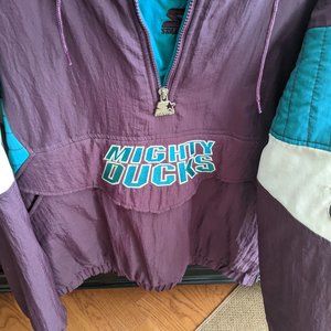 Vintage Starter L Anaheim Mighty Ducks Pullover Jacket EUC Retro 90s Rare!